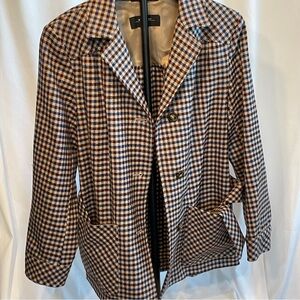 Weekend MaxMara Pure Virgin Wool Houndstooth Check Blazer Jacket Size 6